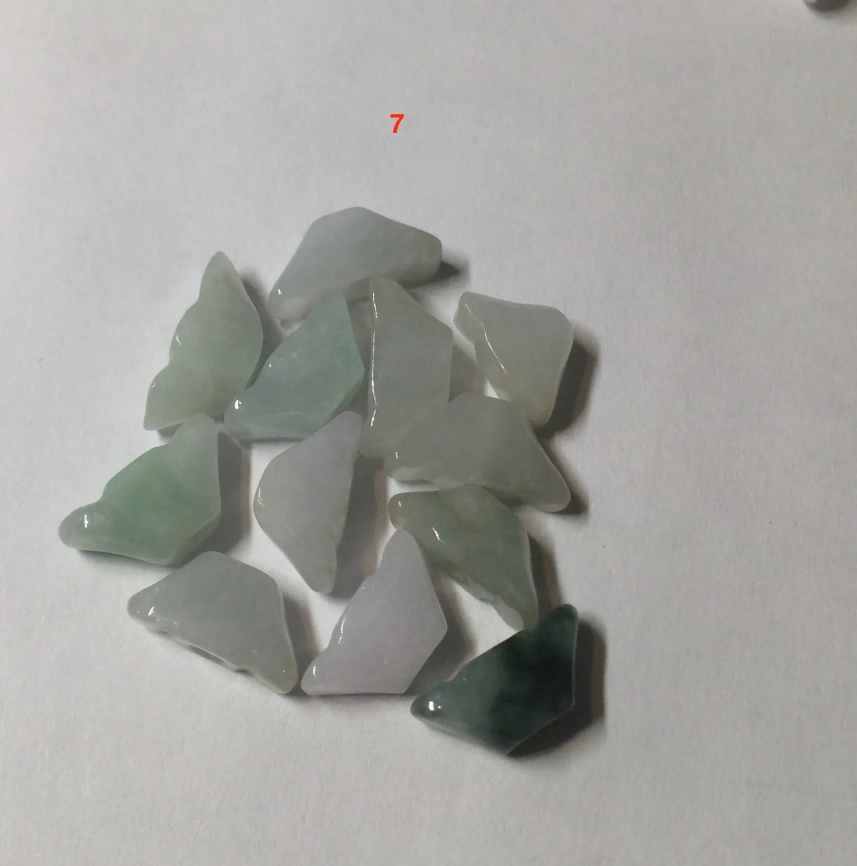 12 Pieces of Type A 100% Natural icy watery green/white/purple Jadeite Jade Ingots AX55