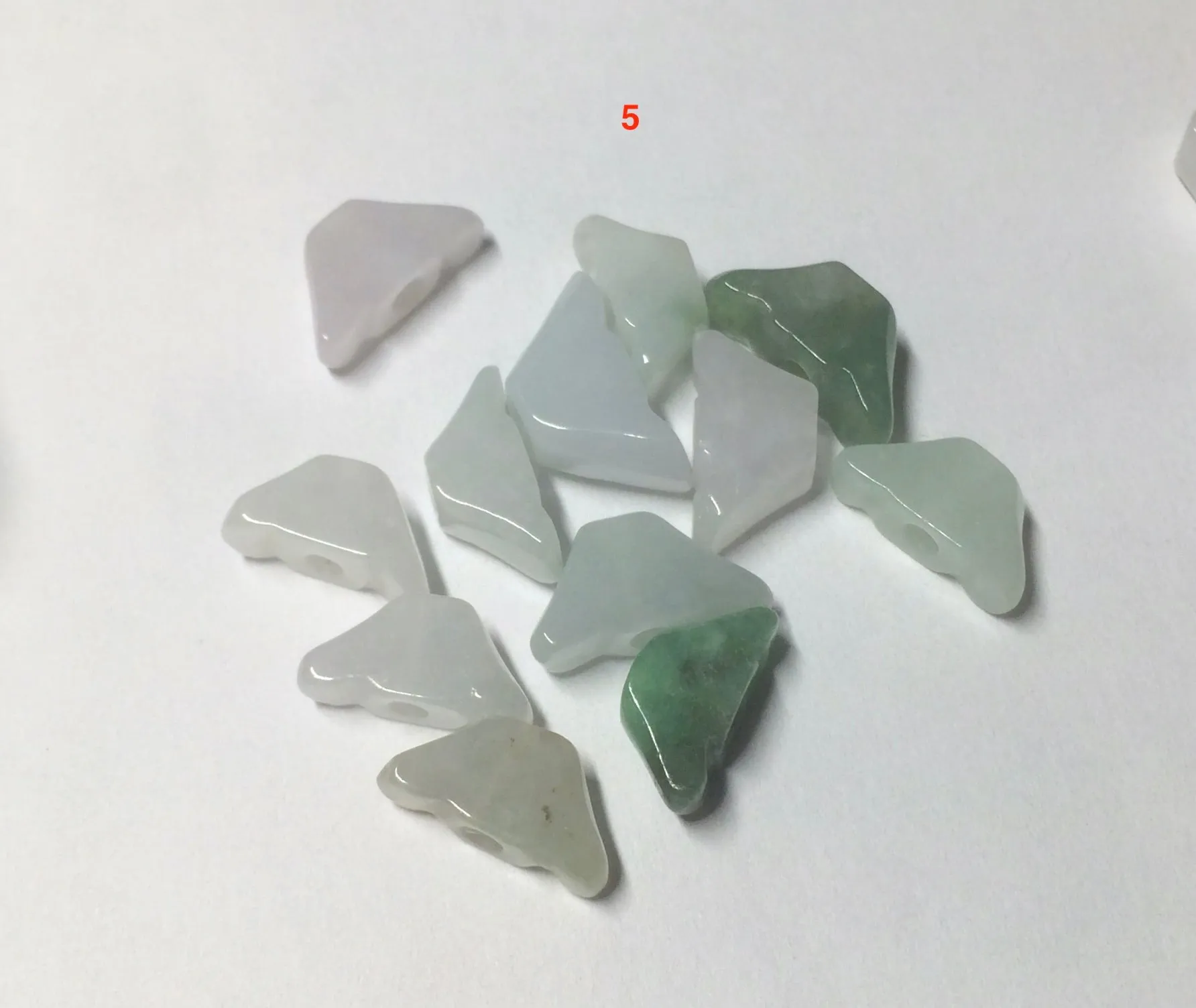 12 Pieces of Type A 100% Natural icy watery green/white/purple Jadeite Jade Ingots AX55