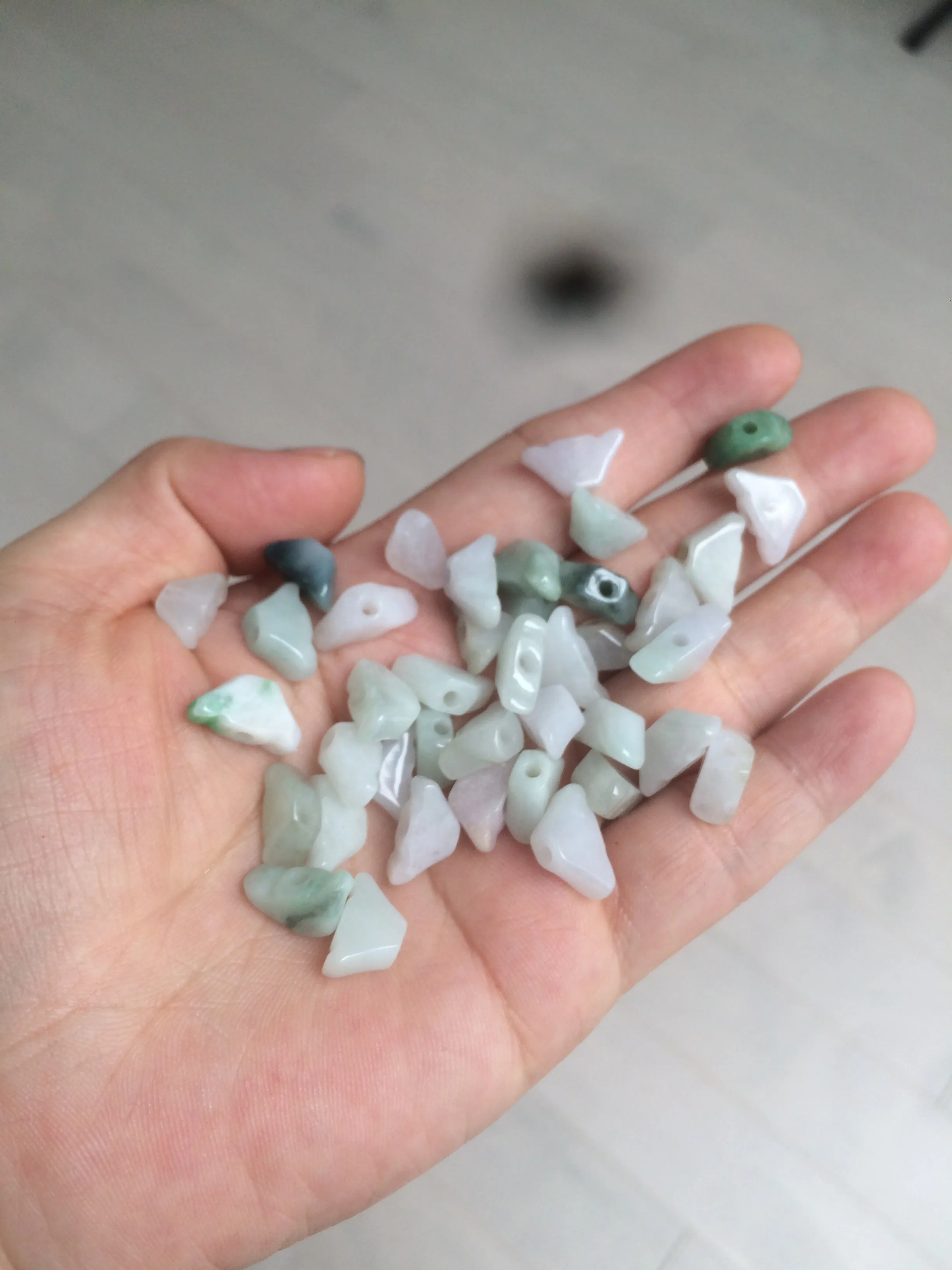 12 Pieces of Type A 100% Natural icy watery green/white/purple Jadeite Jade Ingots AX55