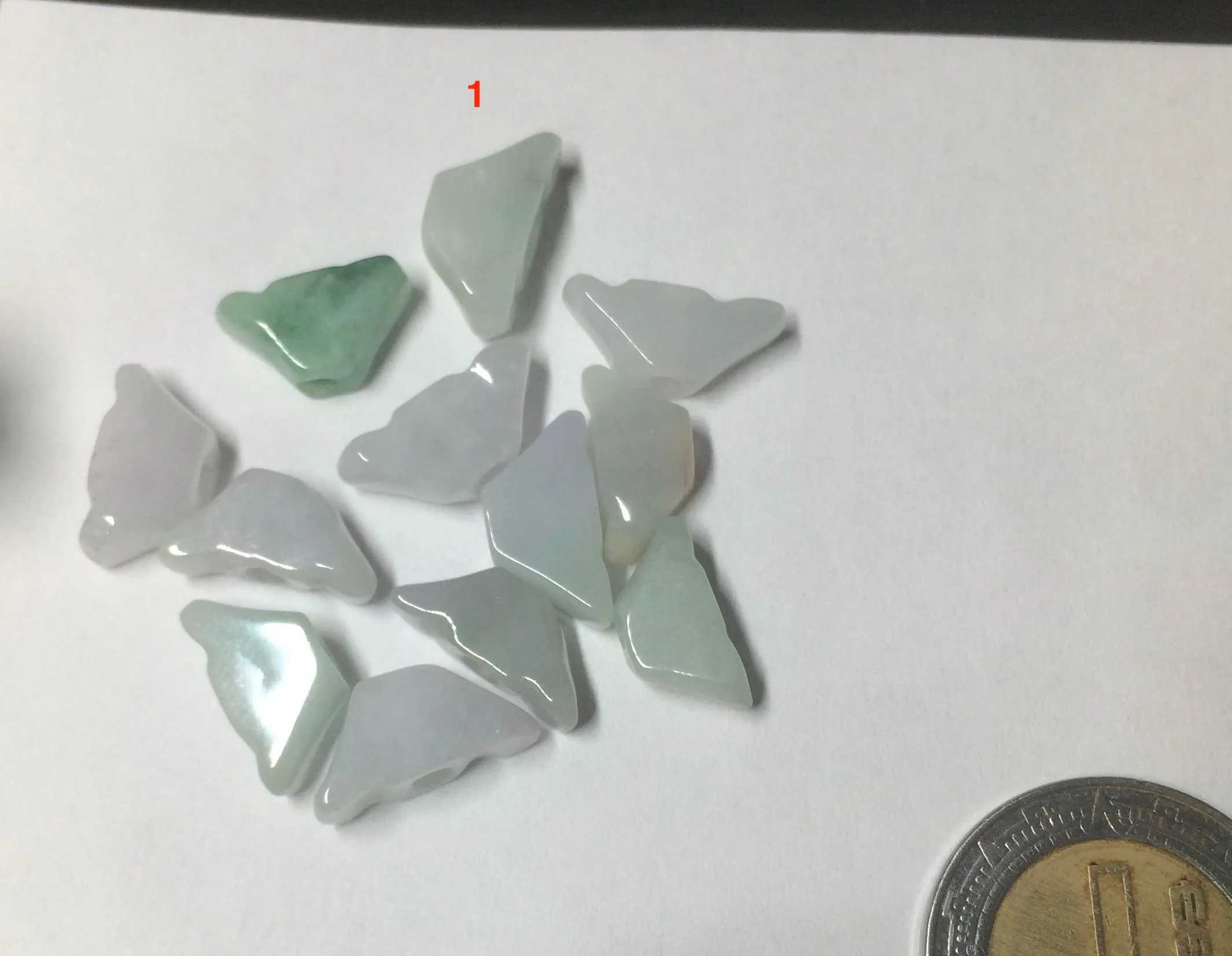 12 Pieces of Type A 100% Natural icy watery green/white/purple Jadeite Jade Ingots AX55