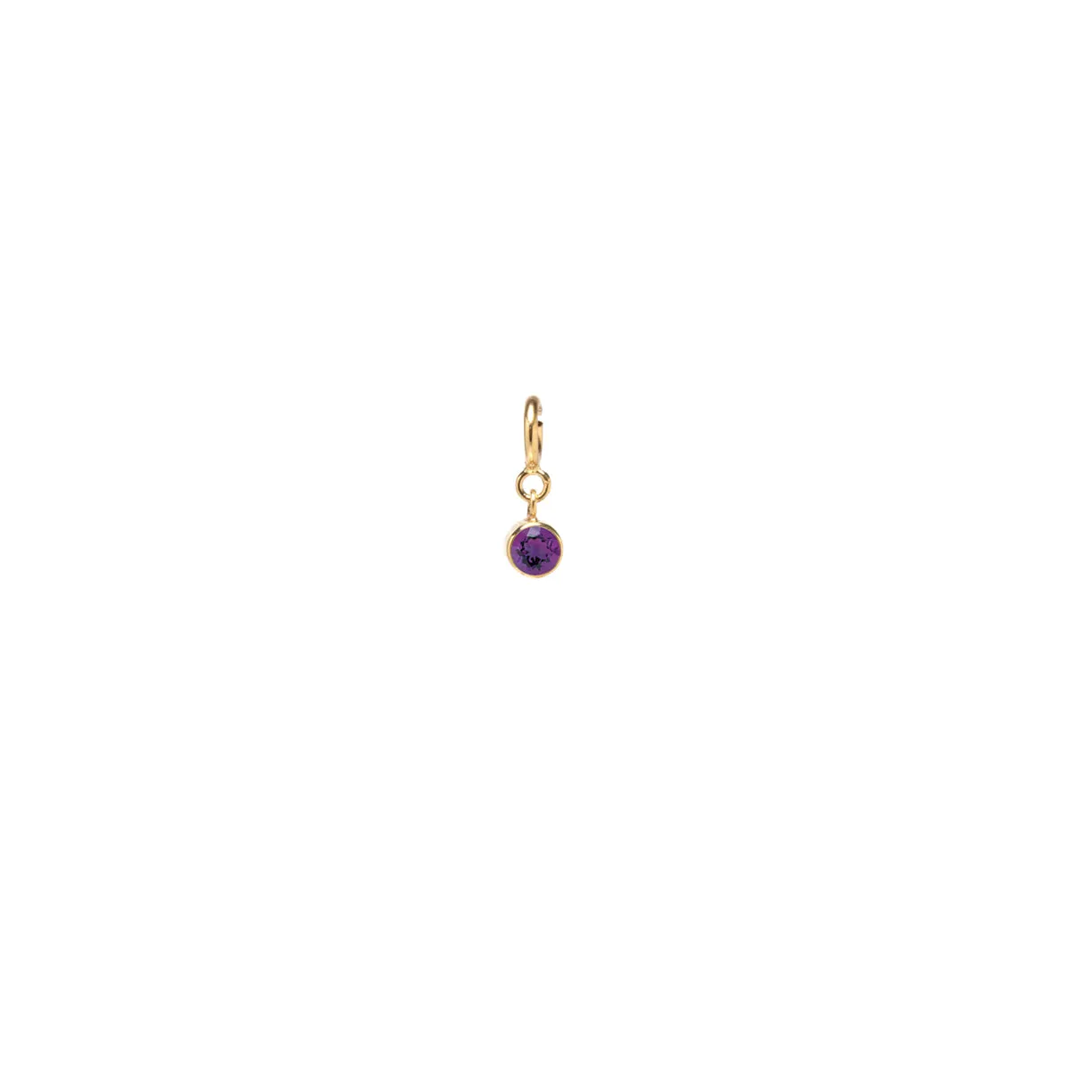 14k Single Amethyst Charm | February Birthstone