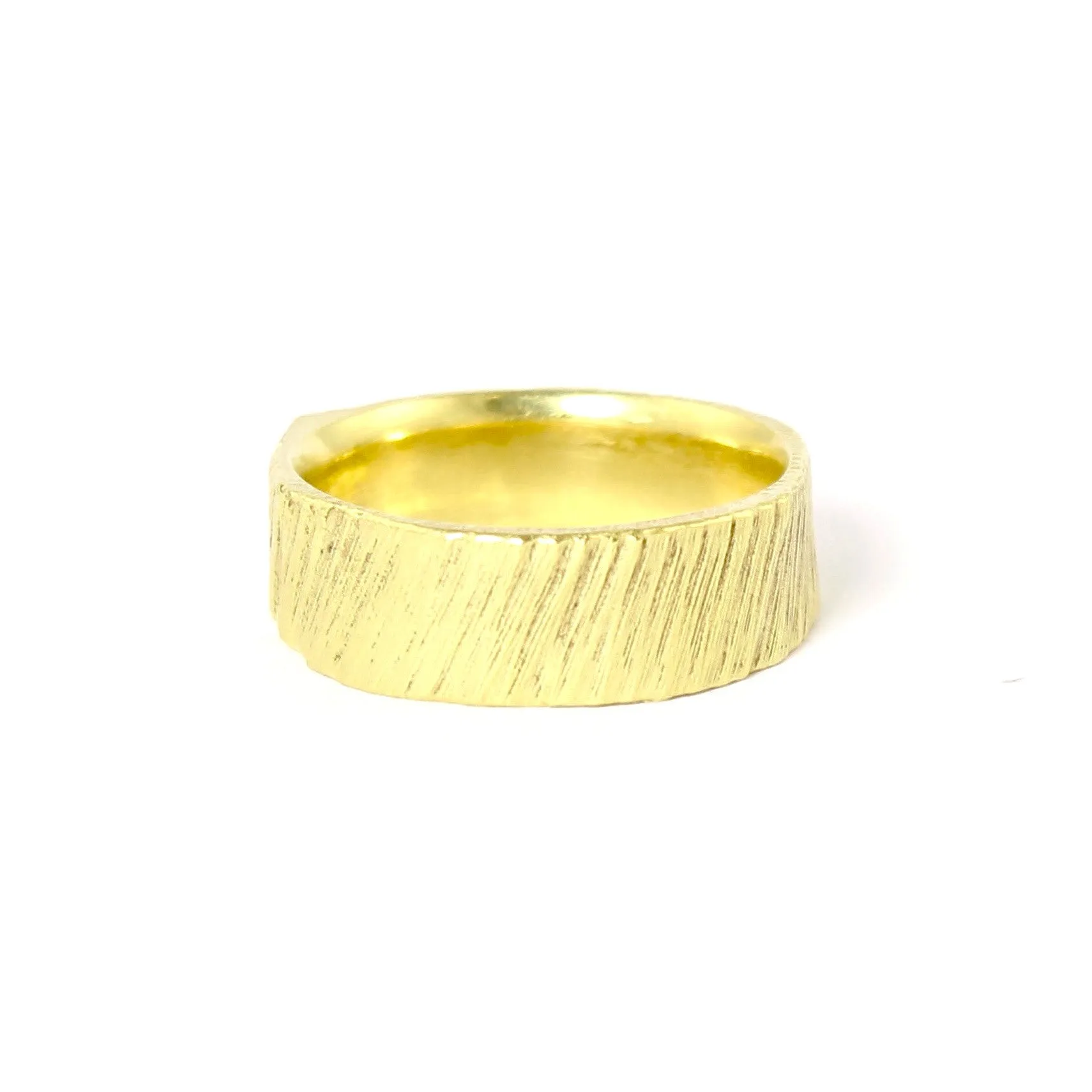 18k Gold 6mm Vertical Dig Band by Dahlia Kanner