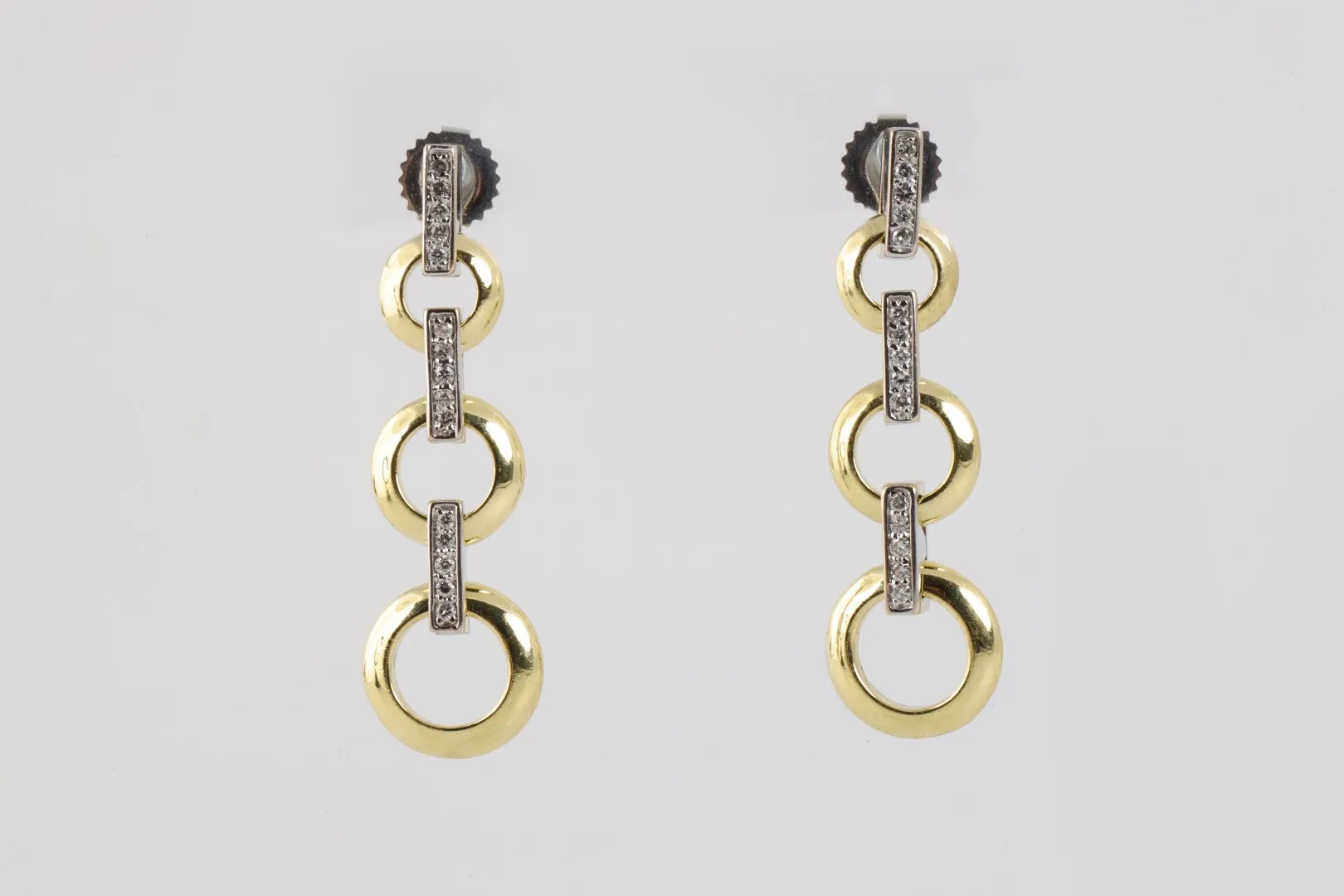 18k Two-Tone Gold 0.45tcw Diamond Dangle Earrings (8.60g.)