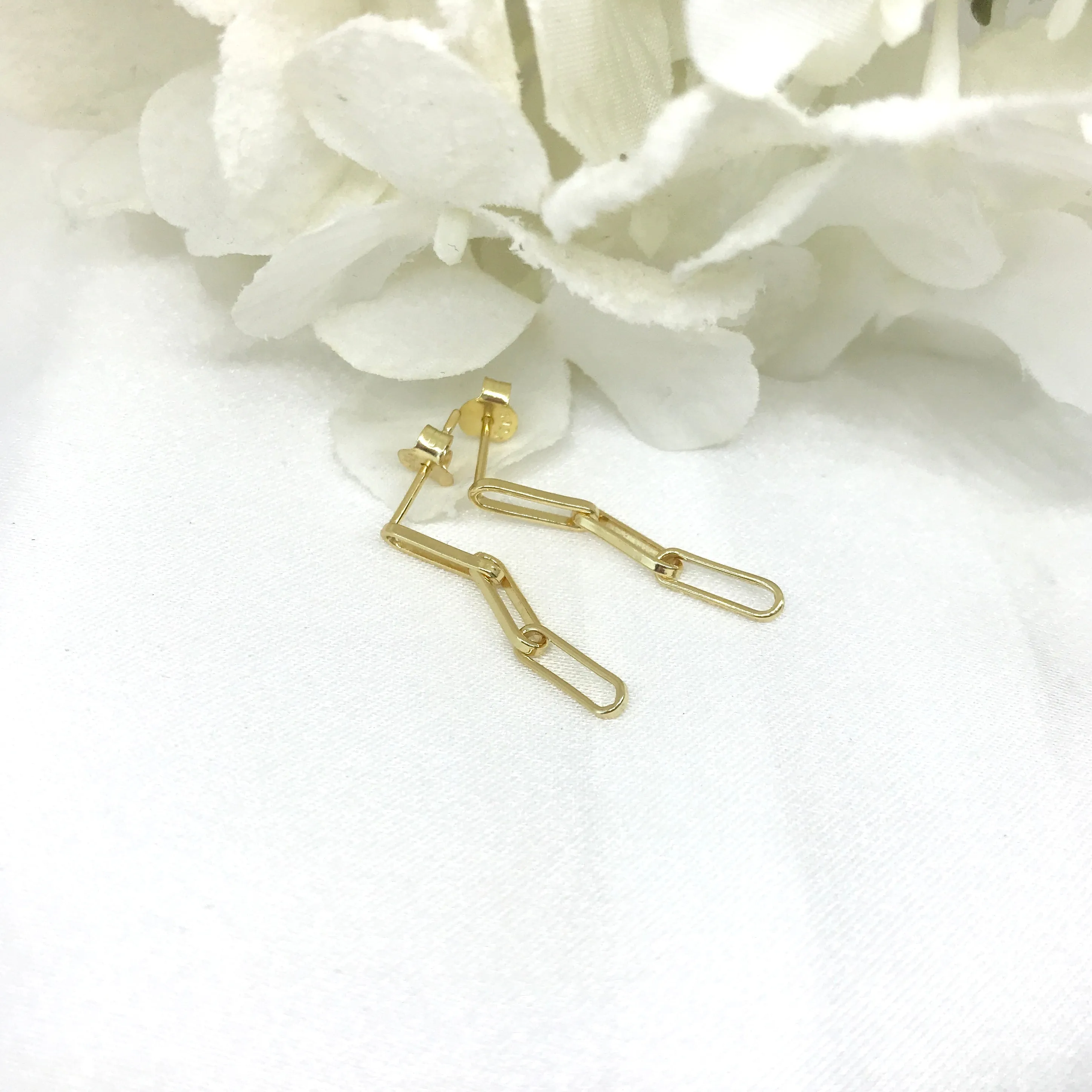 18k/925 Vermeil Chain Stud Earrings