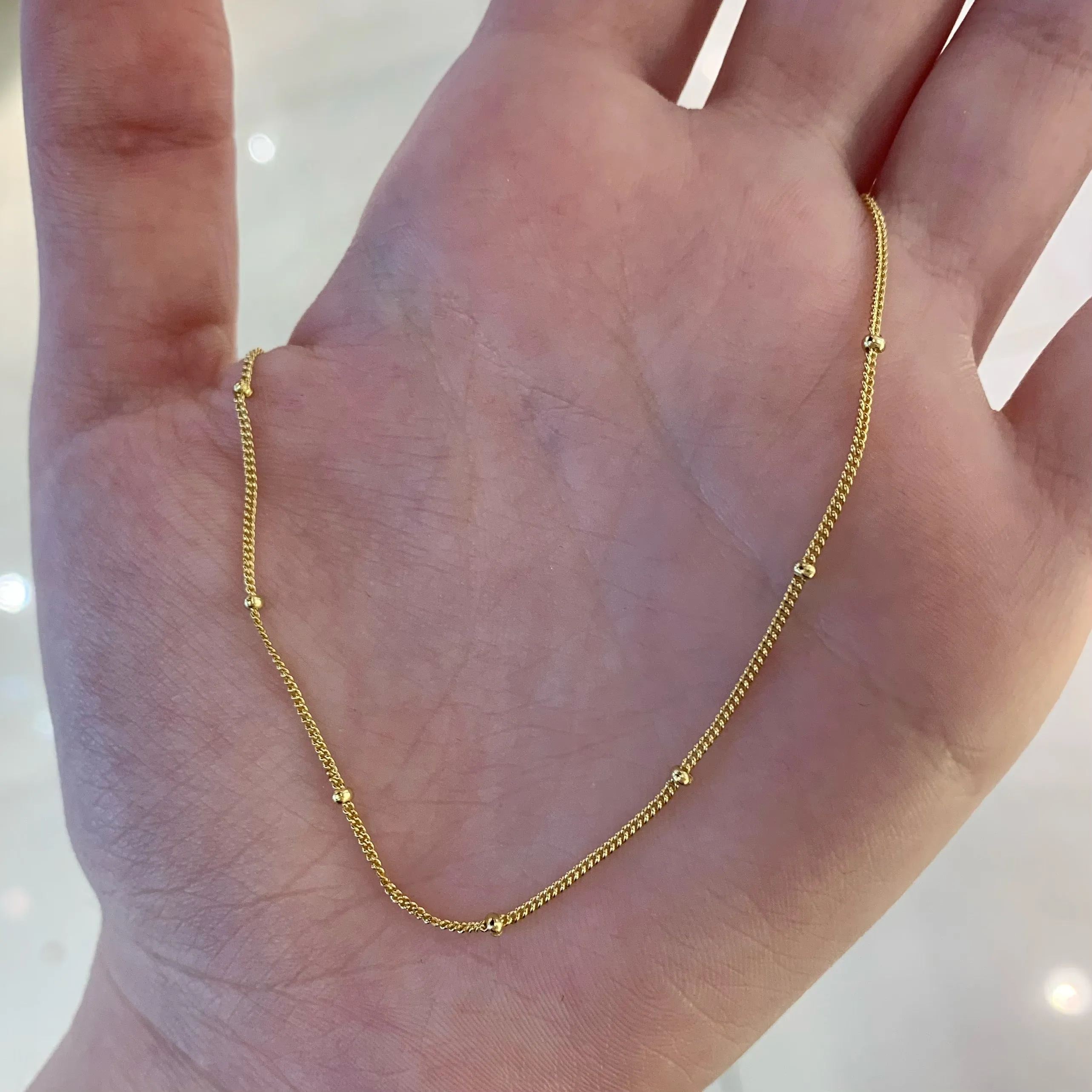 18k/925 Vermeil Simple Ball Choker Necklace