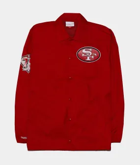 49ers 75th Annual Coaches Mens Jacket (Red/Gold)