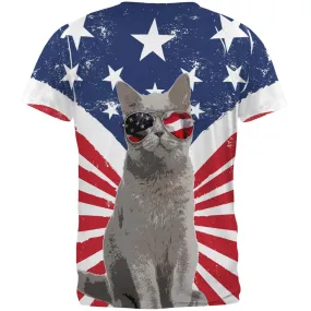 4th Of July Meowica America Patriot Cat All Over Mens T Shirt