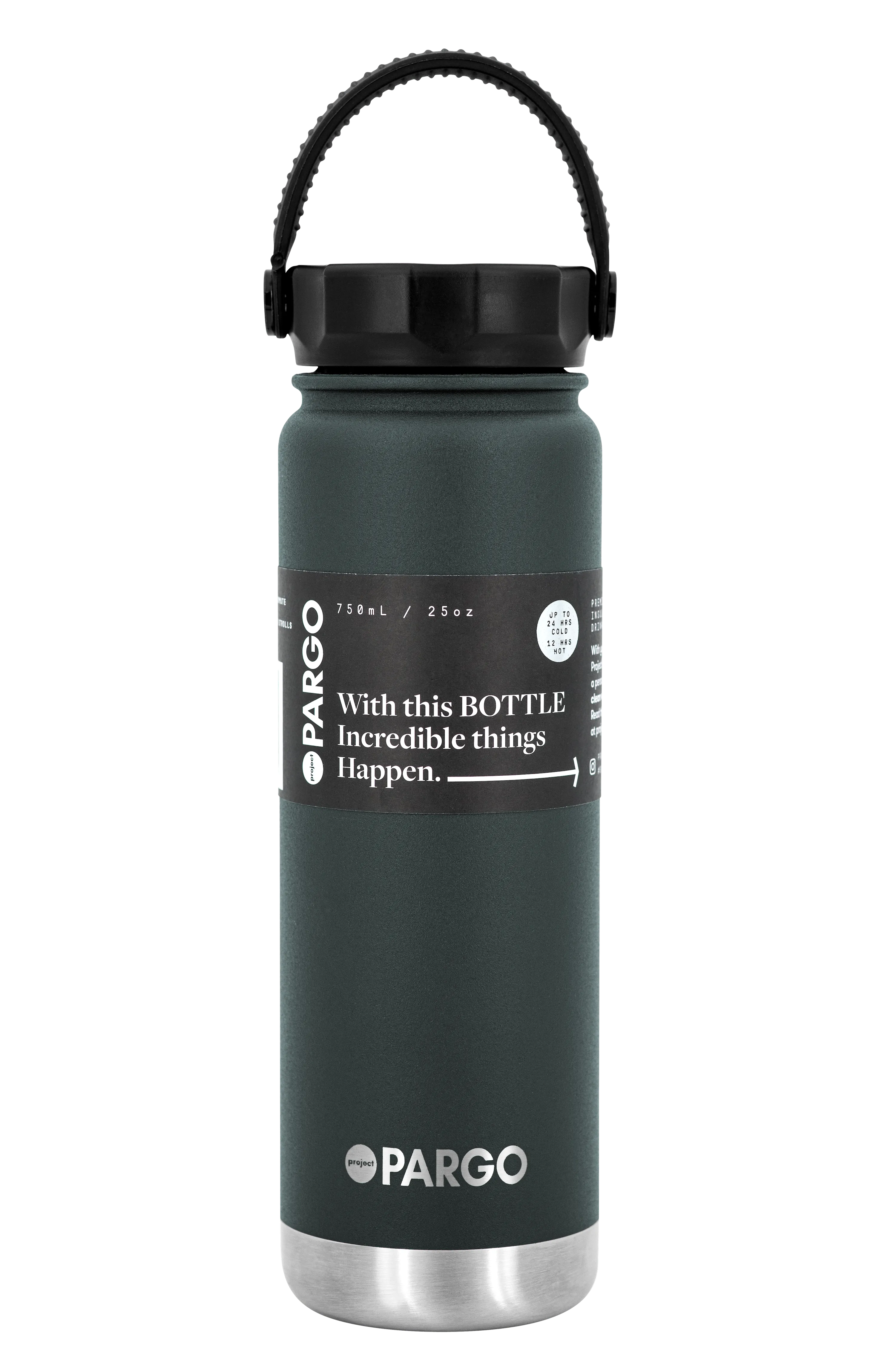 750ml Insulated Water Bottle - BBQ Charcoal