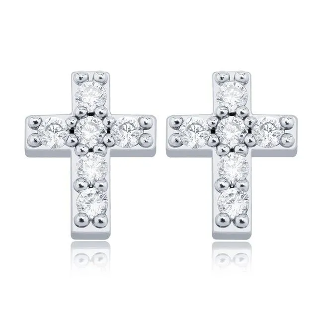 925 Sterling Silver Cross Earring