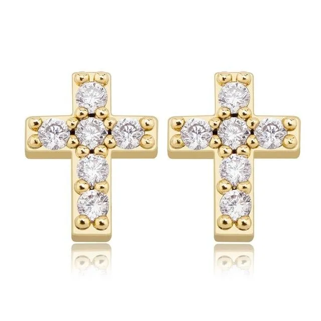 925 Sterling Silver Cross Earring