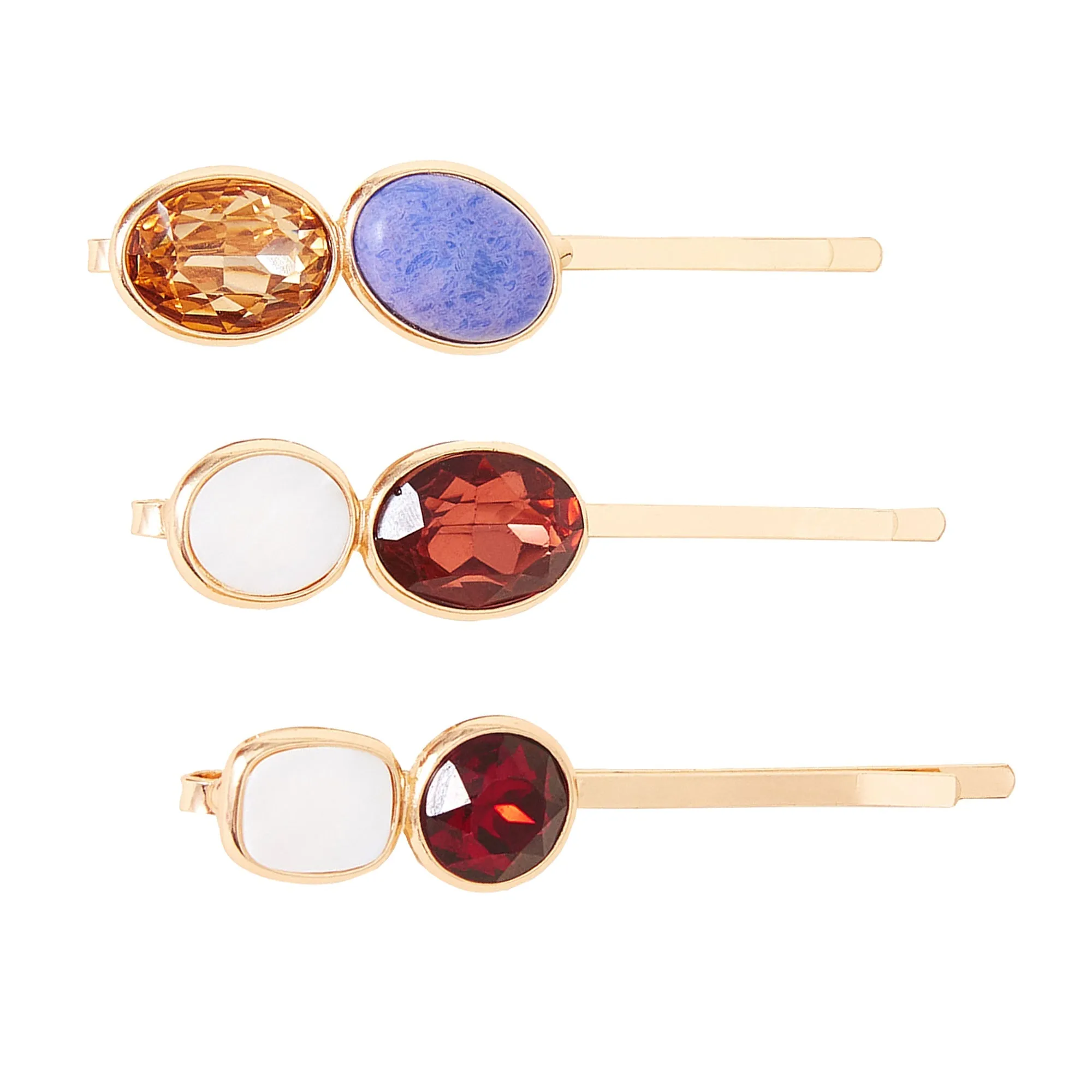 Accessorize London Mixed Gem Hair Slides Set Of Three