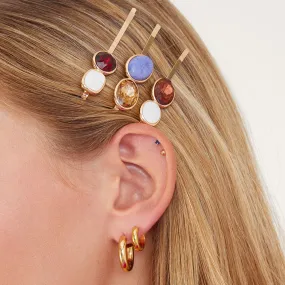 Accessorize London Mixed Gem Hair Slides Set Of Three