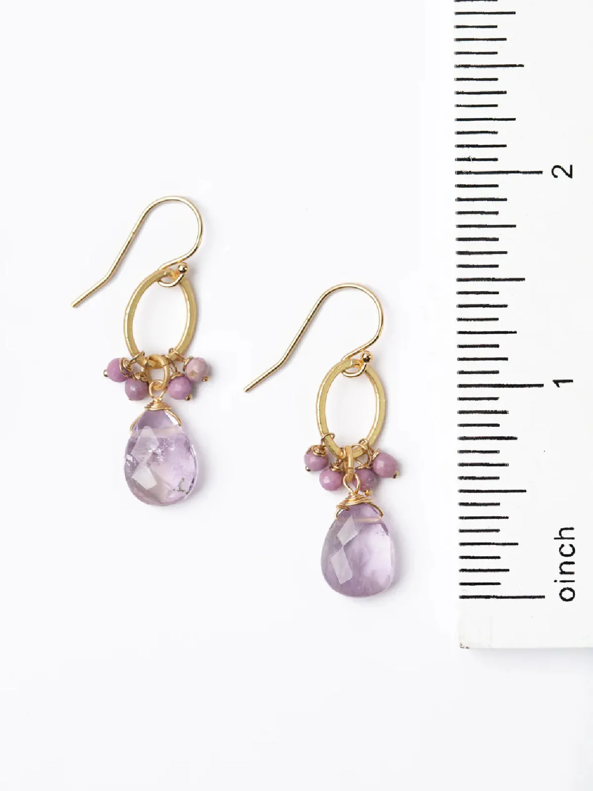 Amethyst & Phosphosiderite Cluster Dangles by Anne Vaughan