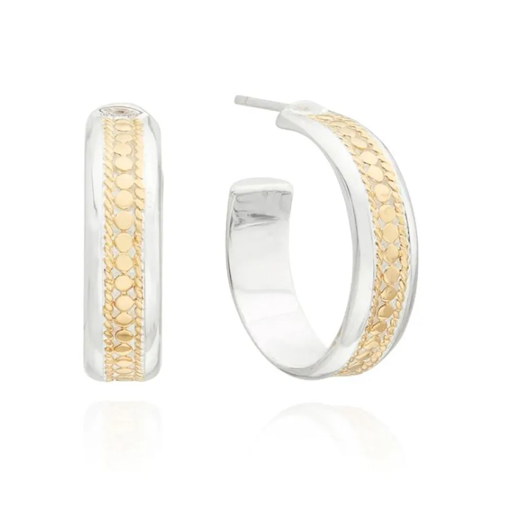 Anna Beck Classic Wide Hoop Earrings- Two-Tone