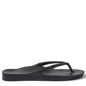 ARCH SUPPORT THONGS - BLACK