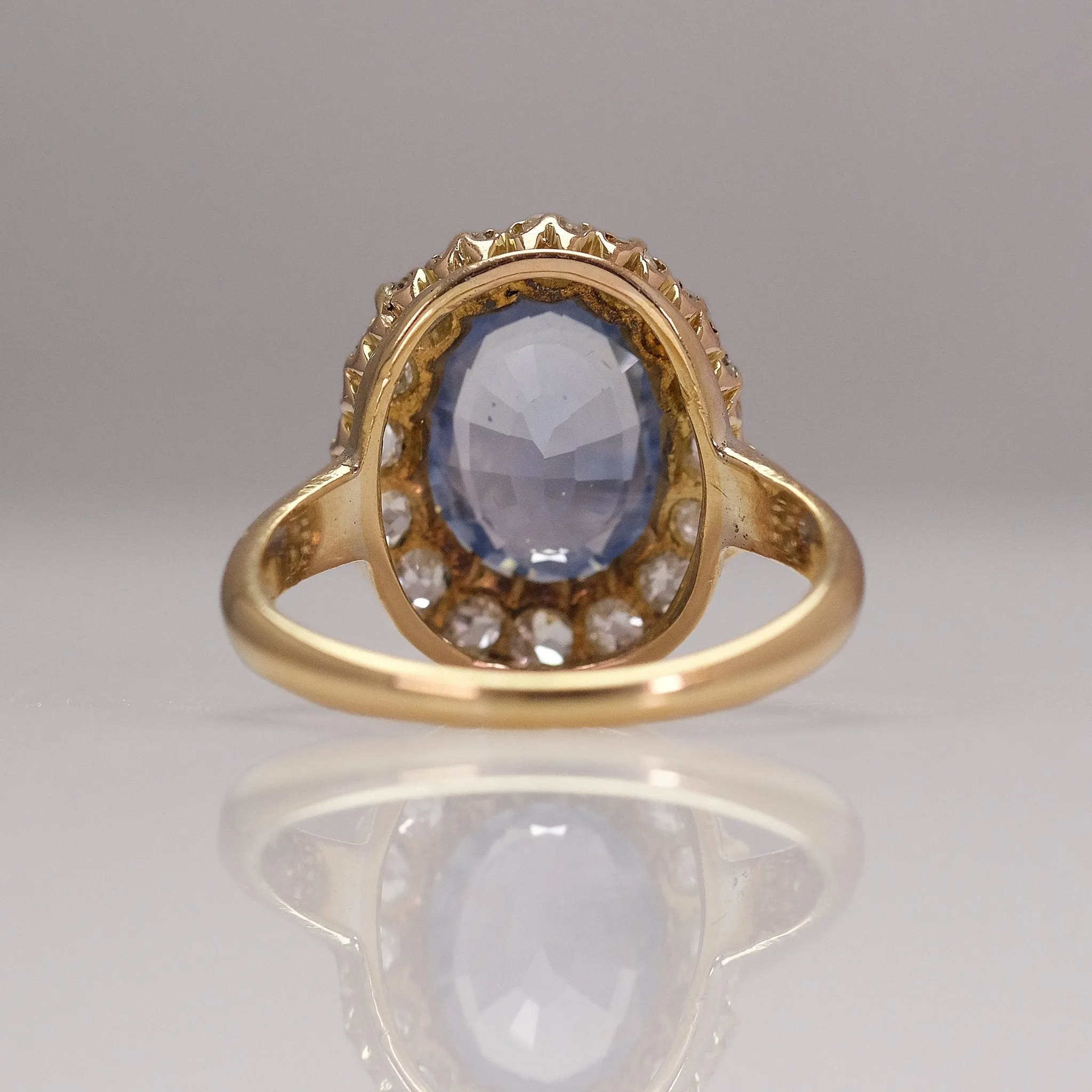 Art Deco Sapphire and Diamond Cluster Ring