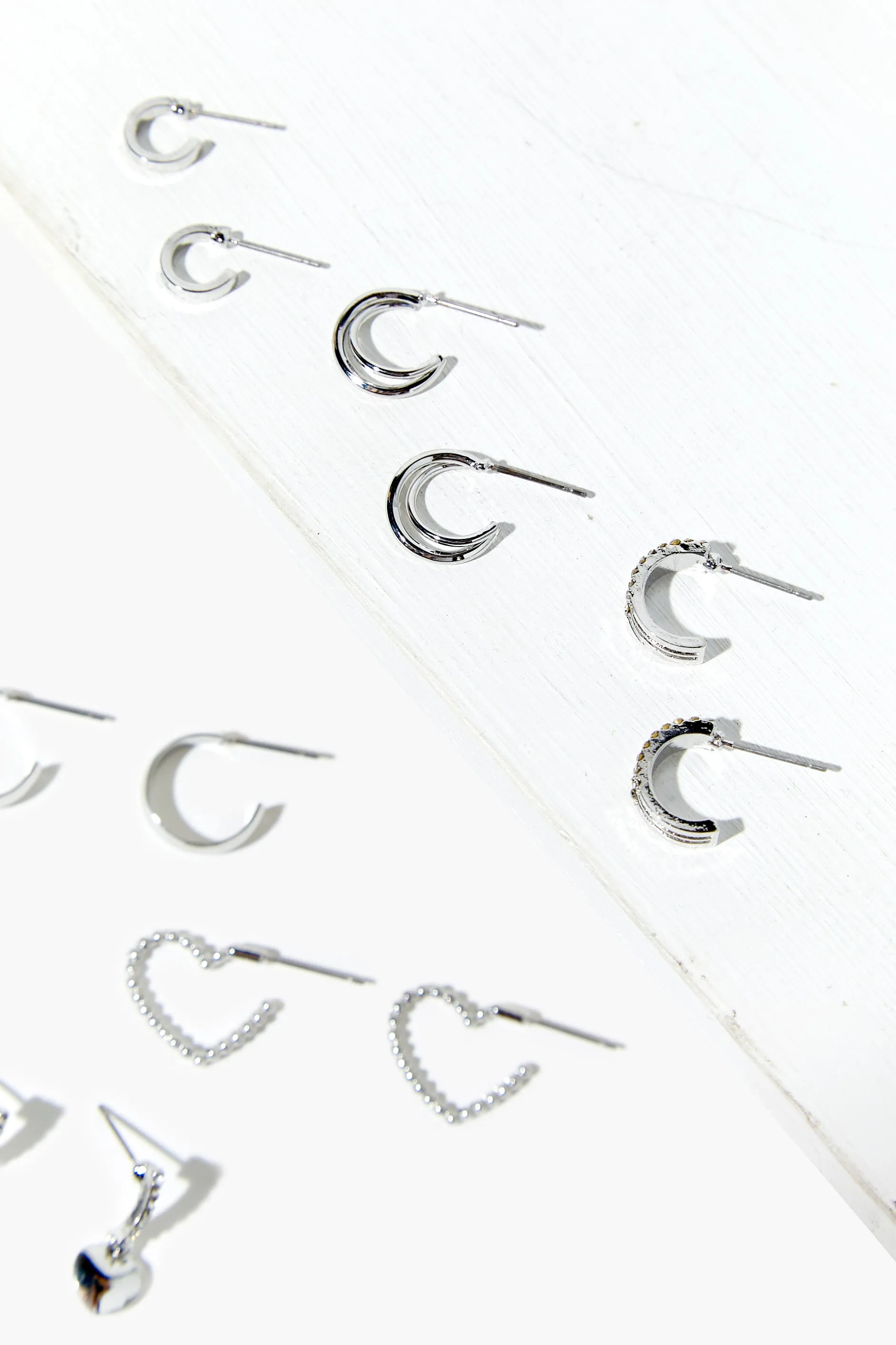 Assorted Heart Hoop Earring Set