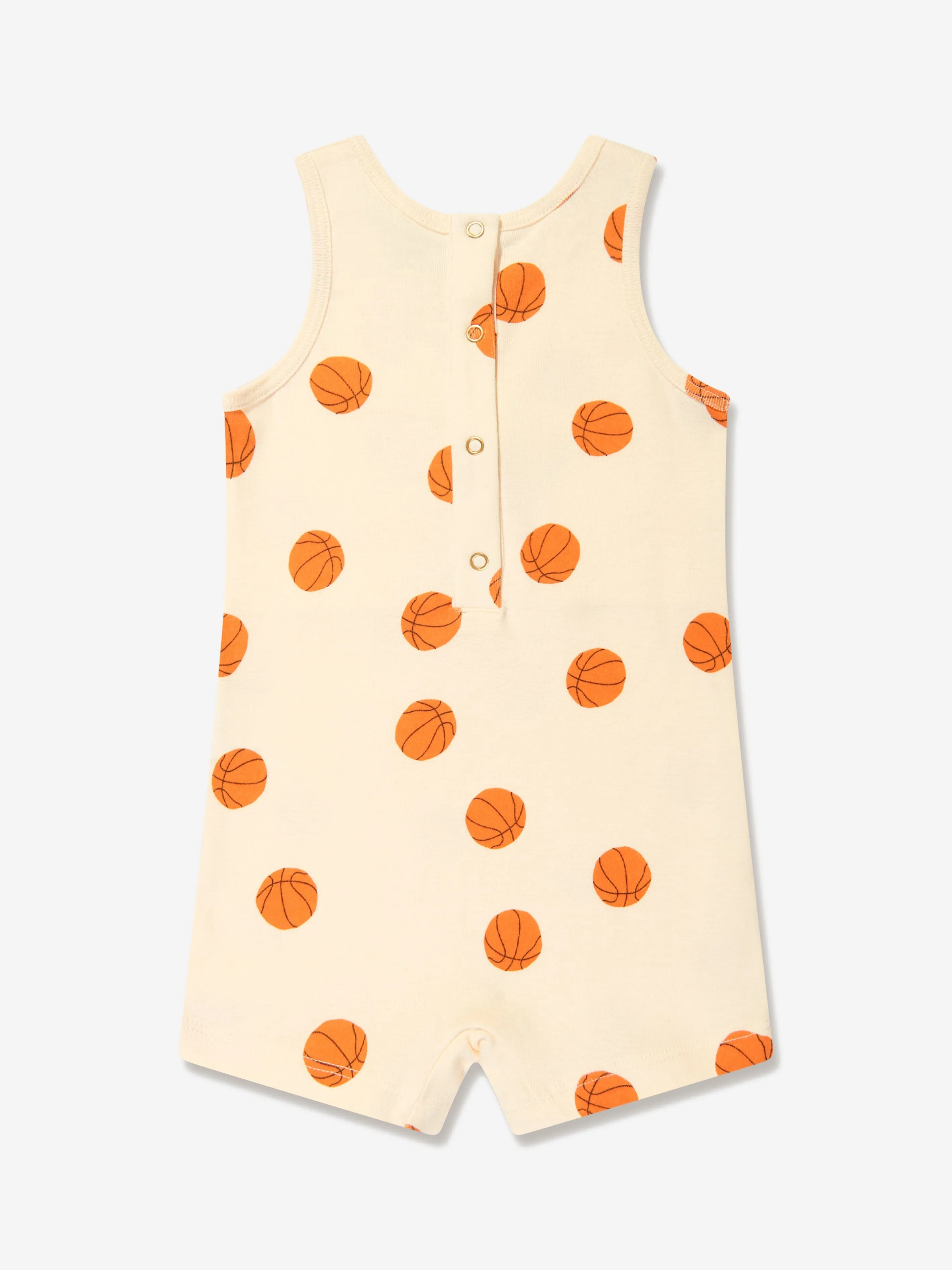 Baby Basketball Romper in Ivory