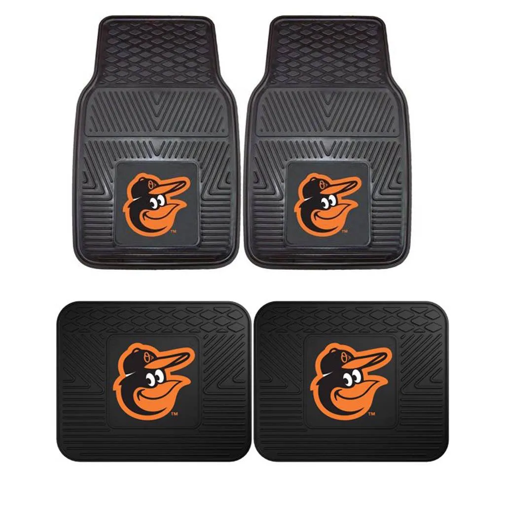 Baltimore Orioles 2pk Heavy Duty Vinyl Car Mat Set