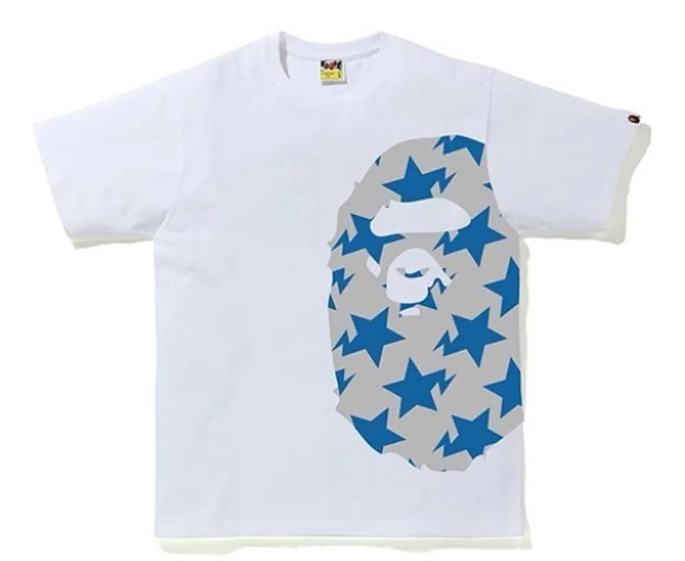 BAPE STAR SIDE BIG APE HEAD TEE WHITE/BLUE