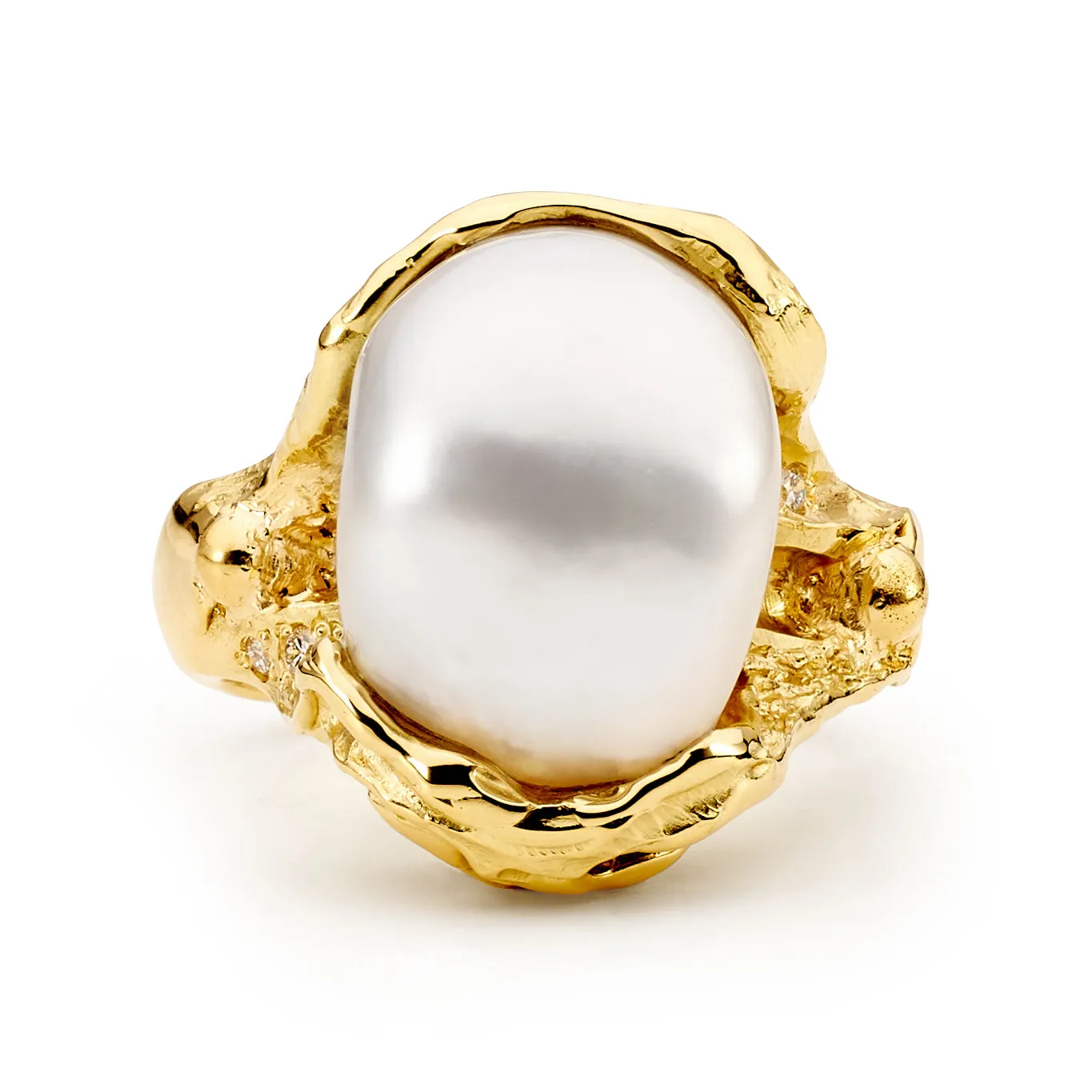 Baroque Pearl Freeform Style Ring