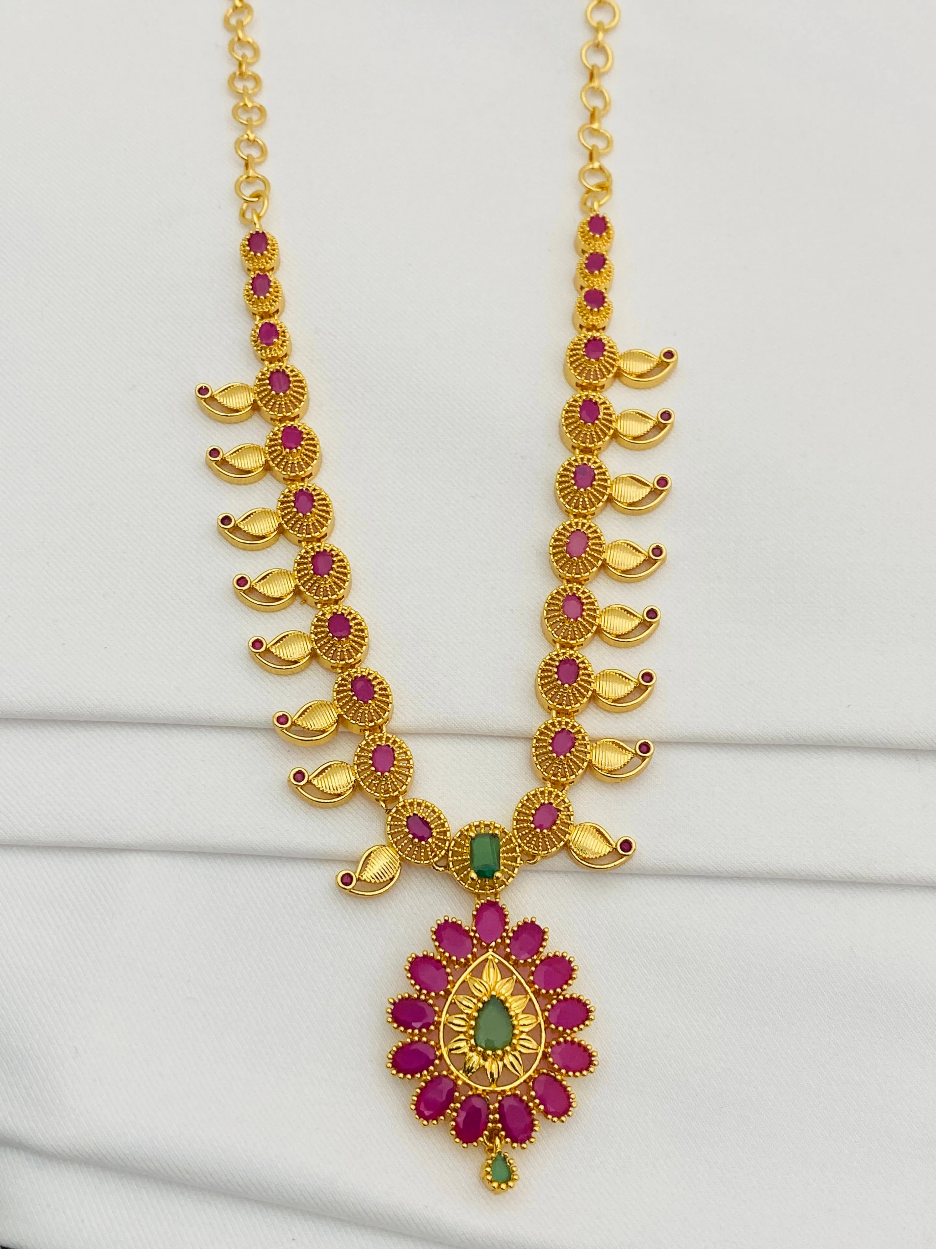 Beautiful Premium Quality Ruby Stoned Necklace