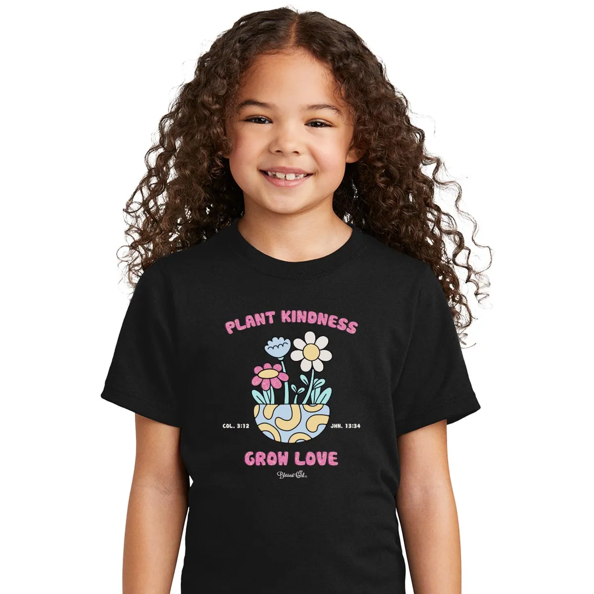 Blessed Girl Kids T-Shirt Strong & Fearless Plant