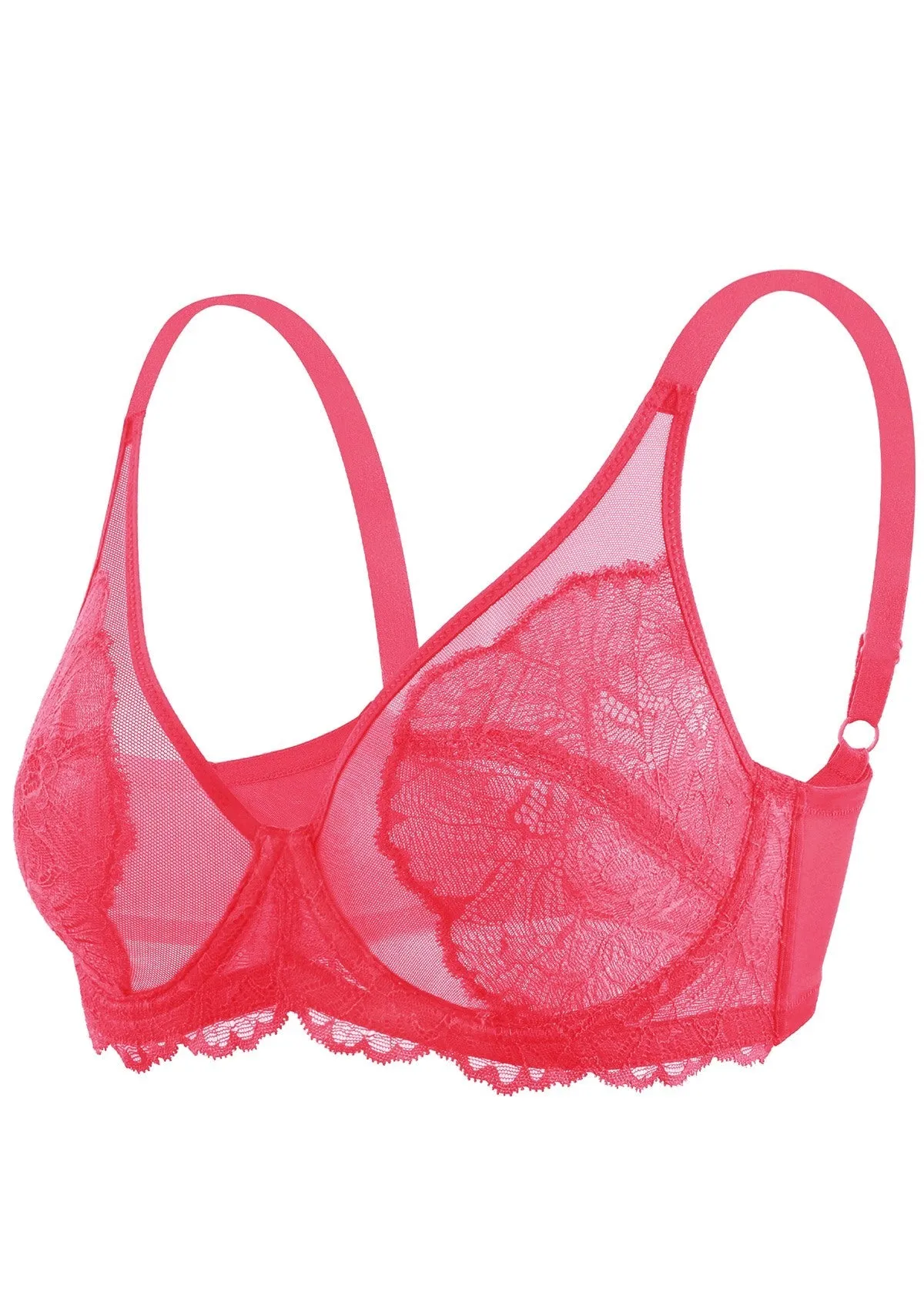 Blossom Raspberry Unlined Lace Underwire Bra Set