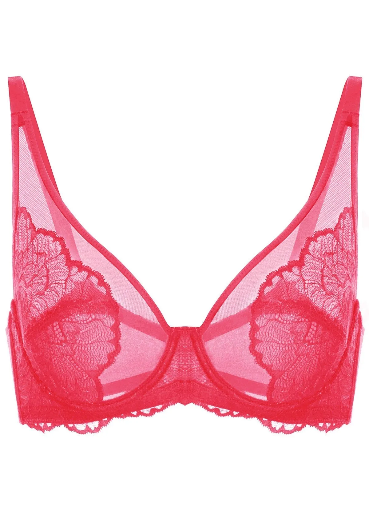 Blossom Raspberry Unlined Lace Underwire Bra Set