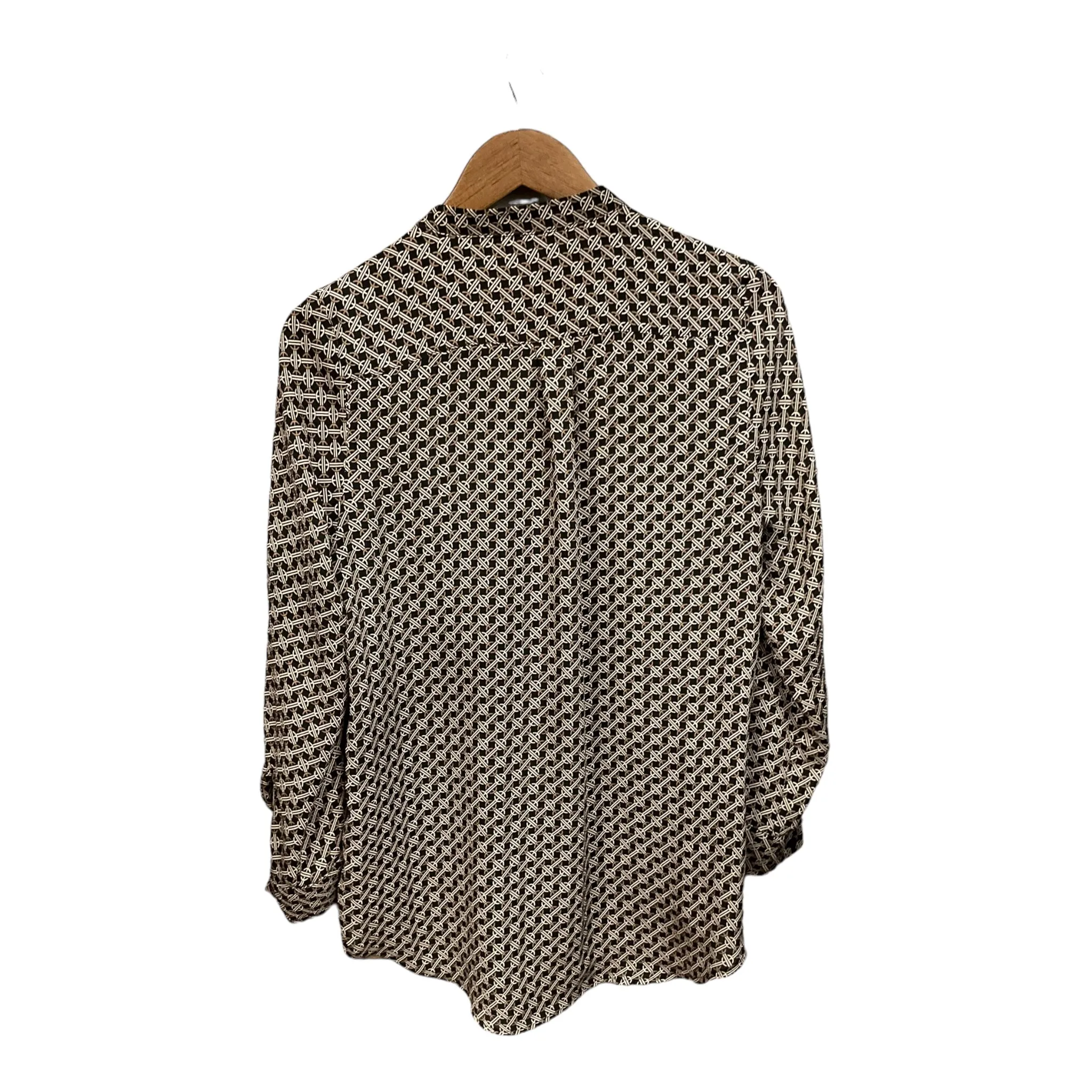 Blouse Long Sleeve By H&m In Geometric Pattern, Size: S