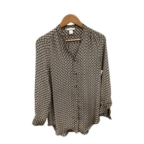 Blouse Long Sleeve By H&m In Geometric Pattern, Size: S