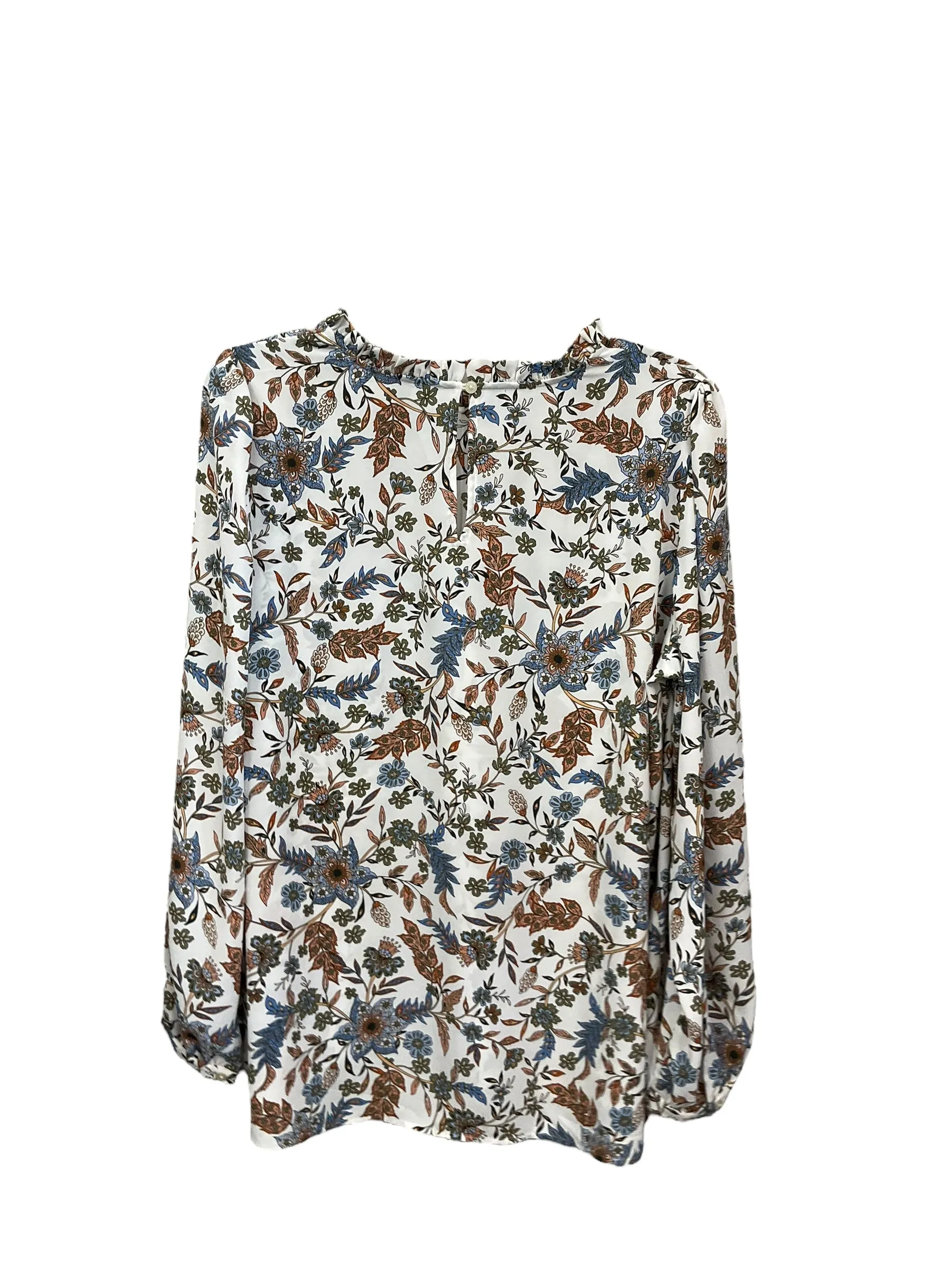 Blouse Long Sleeve By Loft In Floral Print, Size: L