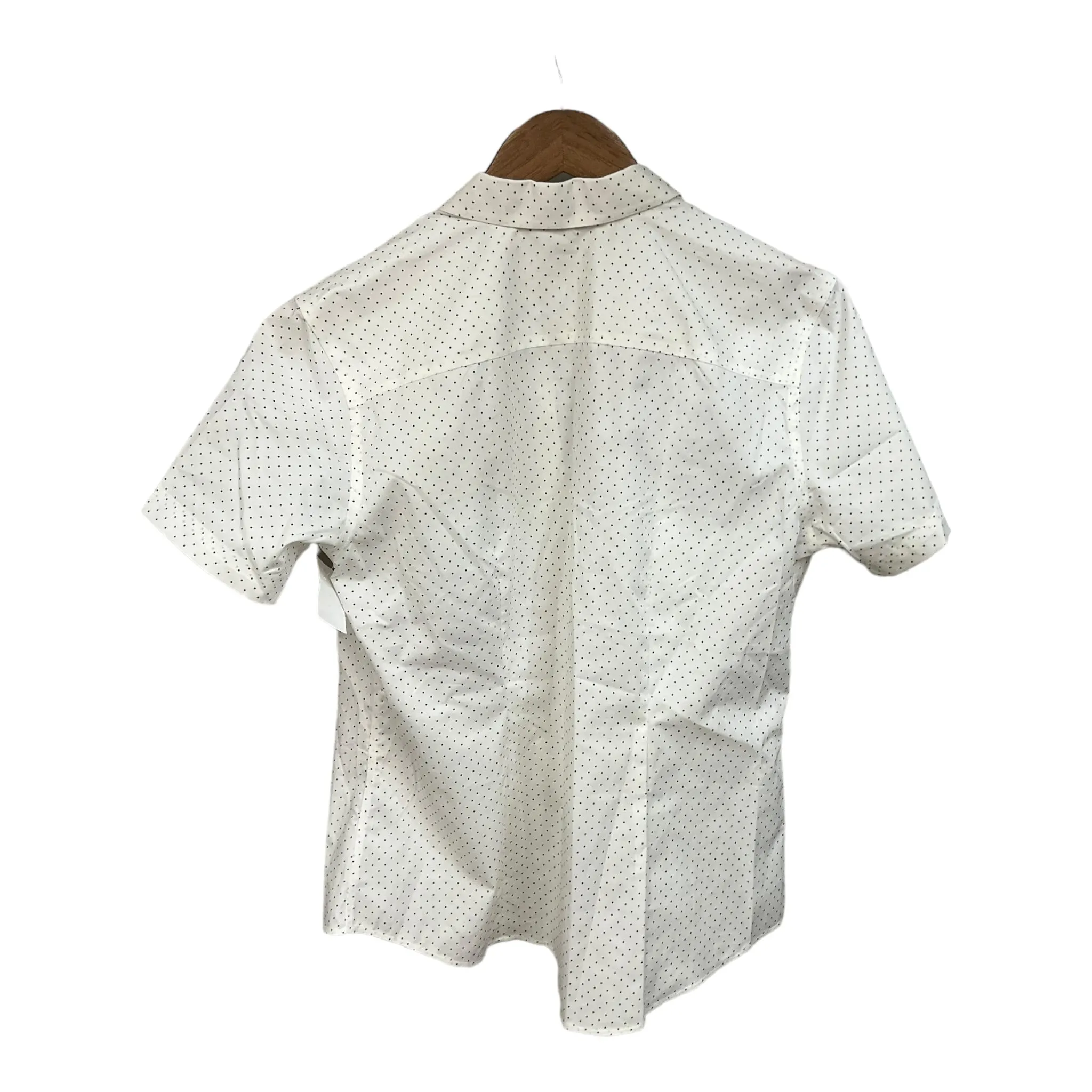 Blouse Short Sleeve By Eddie Bauer In Polkadot Pattern, Size: L