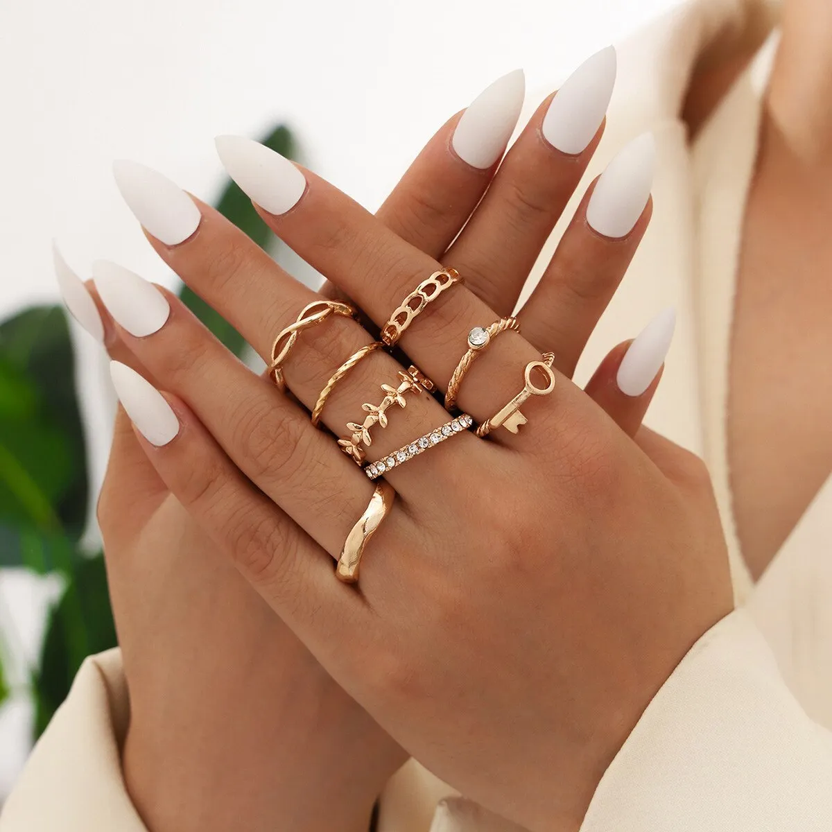 Boho Bliss Silber-Gold-Ring-Set