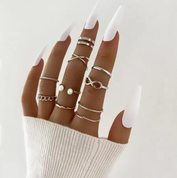 Boho Bliss Silber-Gold-Ring-Set