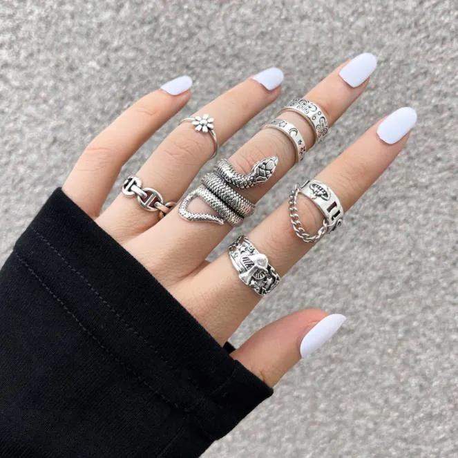 Boho Bliss Silber-Gold-Ring-Set