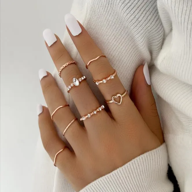 Boho Bliss Silber-Gold-Ring-Set