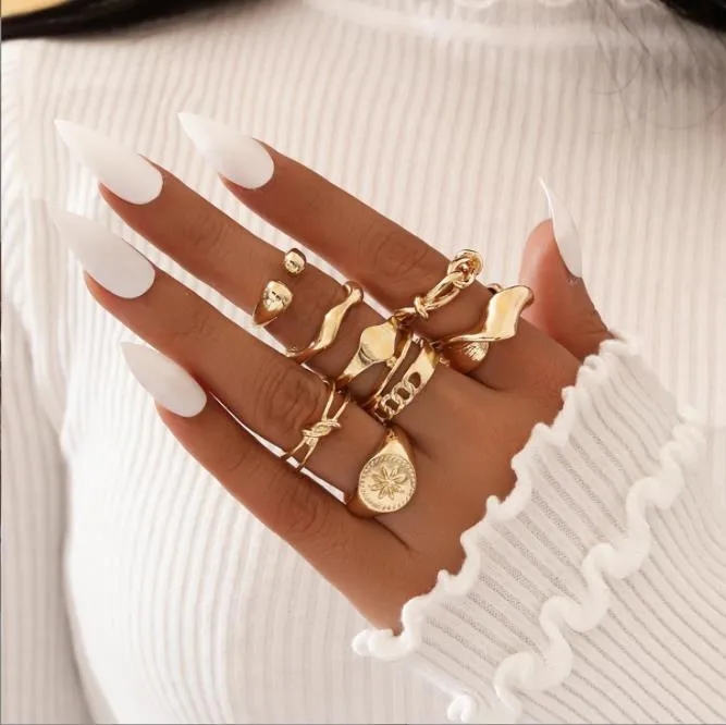 Boho Bliss Silber-Gold-Ring-Set