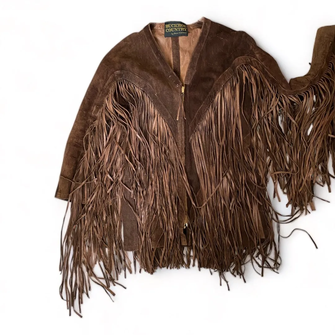 Buckroe Country Brown Suede Fringe Jacket