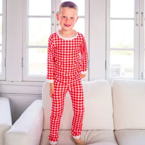 Buttflap Pajamas - Red Gingham