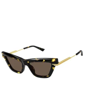 BV 1241S Classic Acetate Cat Eye Sunglasses, Havana (G)