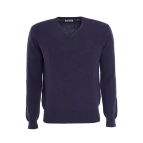 Cashmere Vee Neck Sweater - Blackberry