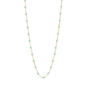 Child Classic Gigi Jade necklace, Yellow Gold, 13"