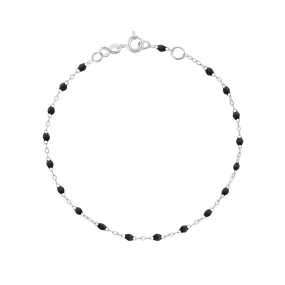 Classic Gigi Black bracelet, White Gold, 7.5"