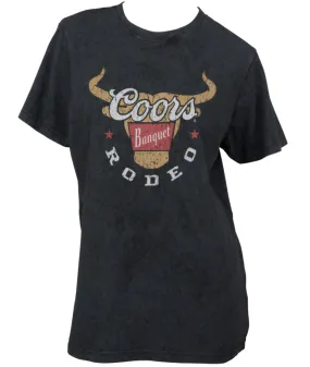 Coors Banquet Rodeo Long Horns Logo Distressed Women's T-Shirt