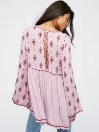 Diamond Embroidery Top Bell Sleeves In 8 Different Colors You Choose Long Boho Tunic Or Mini Dress For Free Spirited People Small Medium Or Large