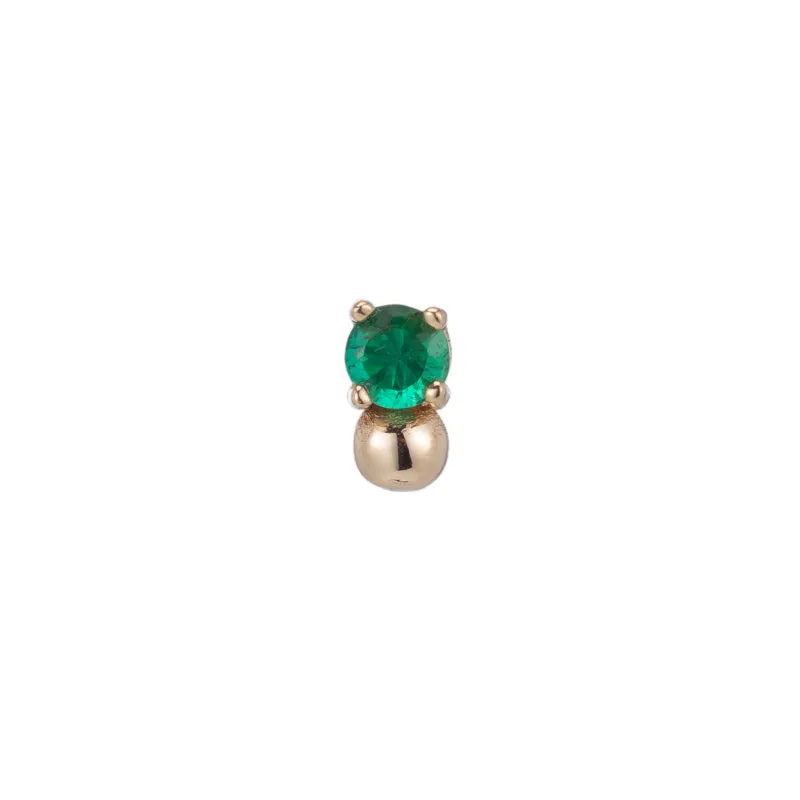 Emerald Ball Stud (Single)