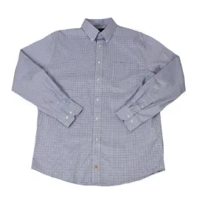 'FX Fusion' Men's Checked Button Down - Blue / Tan