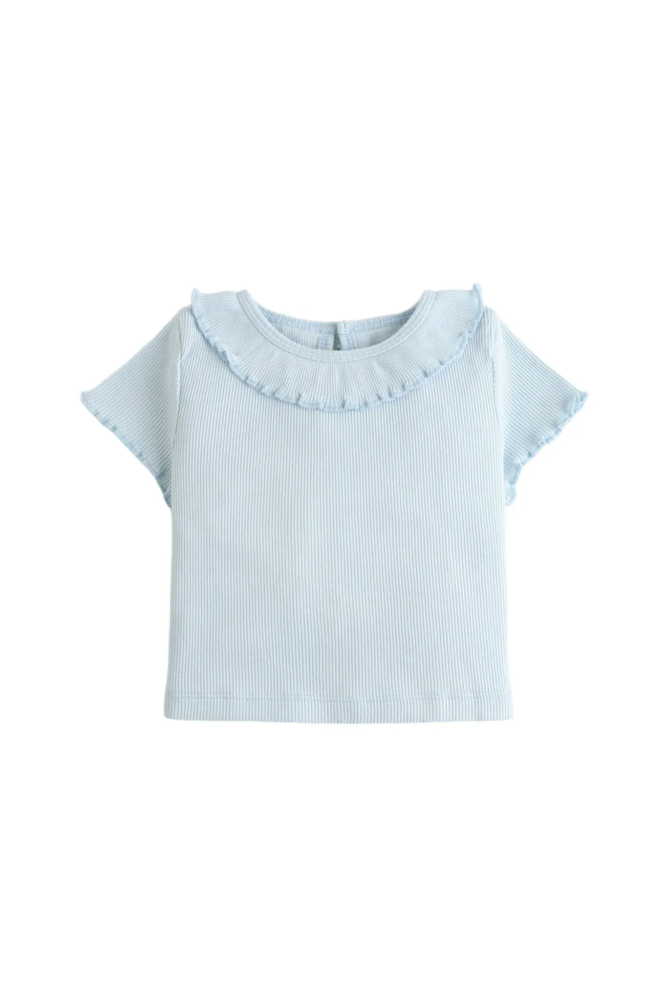 Gingersnaps Ruffle Bib Collar Ribbed Top