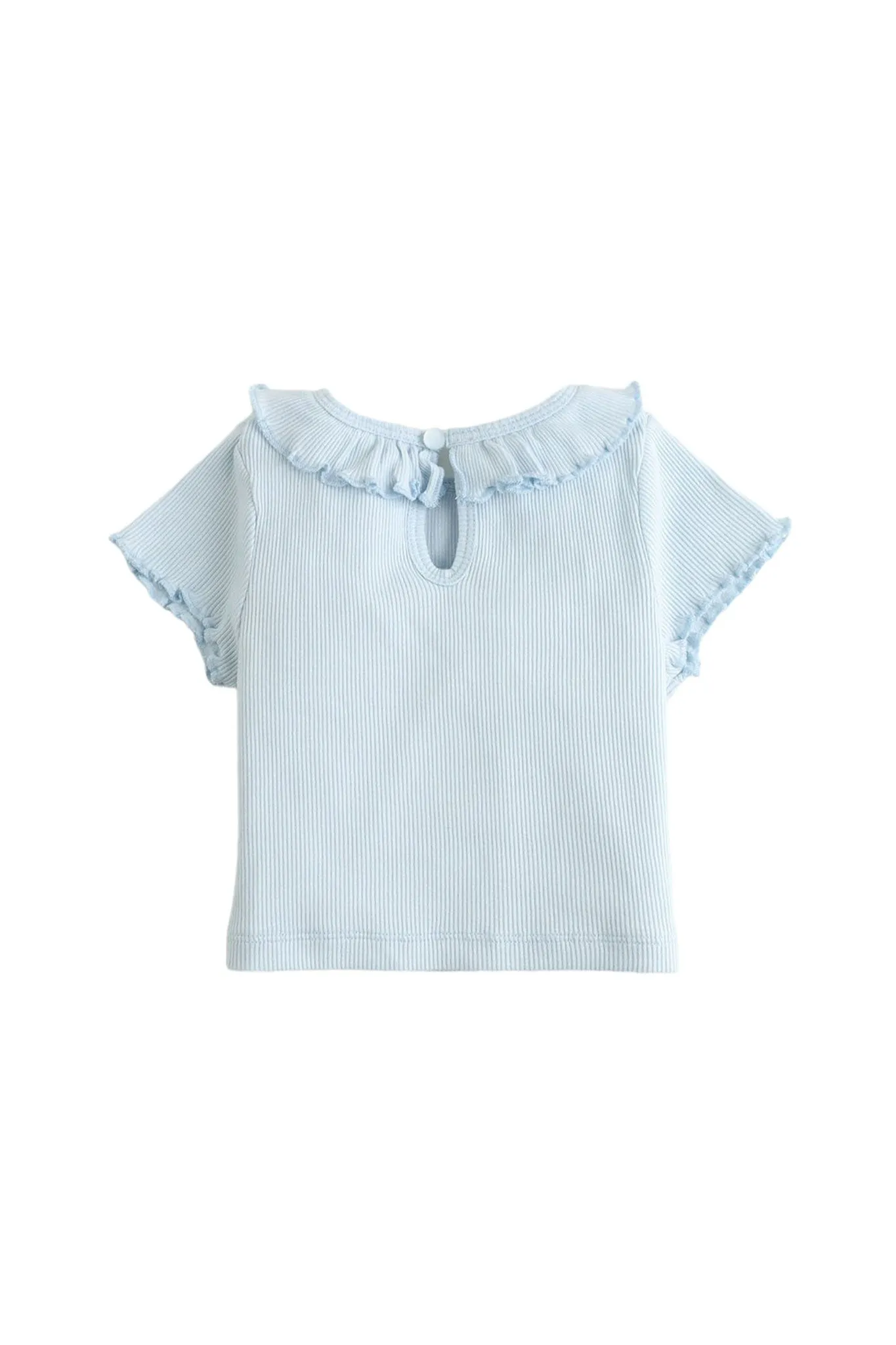 Gingersnaps Ruffle Bib Collar Ribbed Top